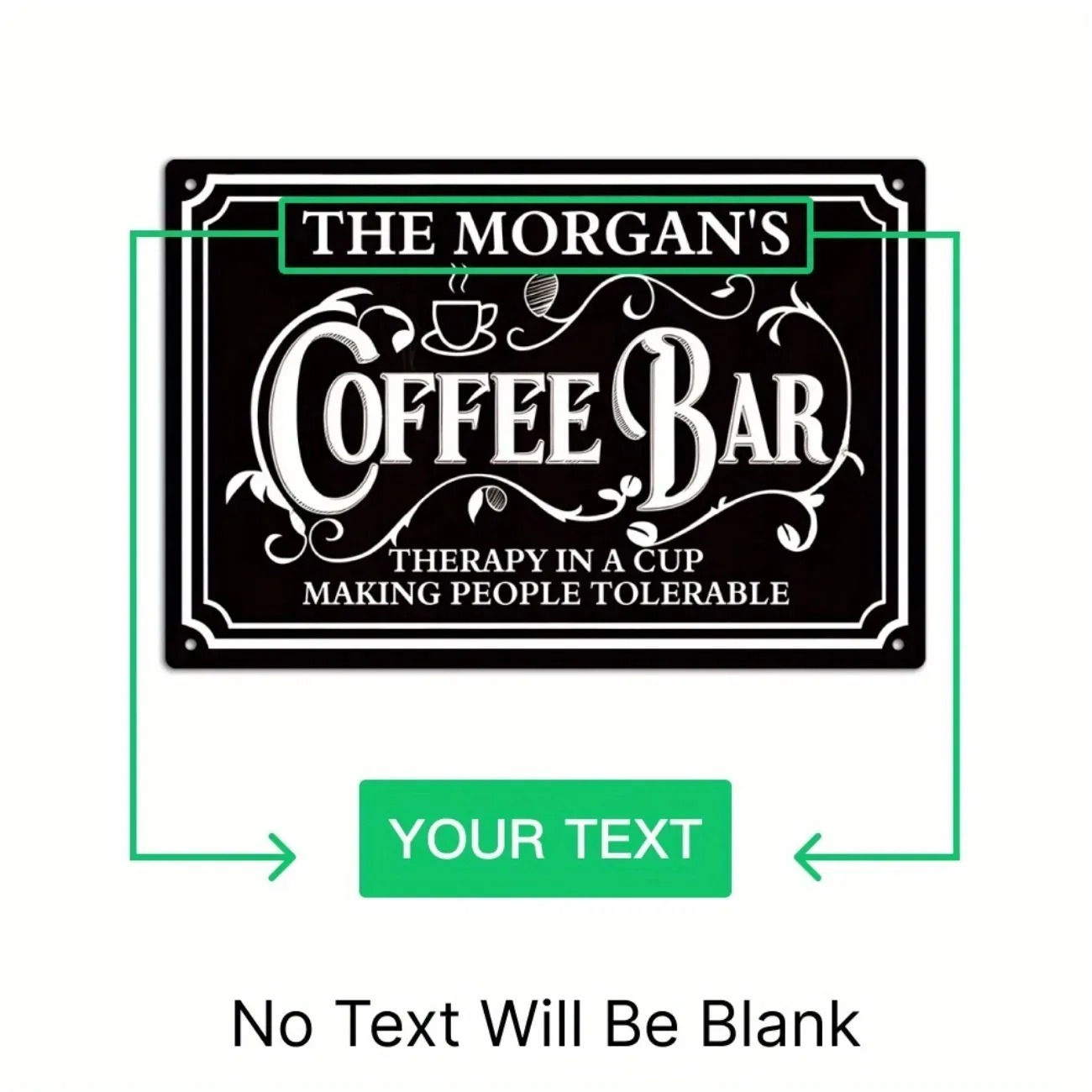 Home Bar And Kitchen - 1PC Custom Text The Morgan's Coffee