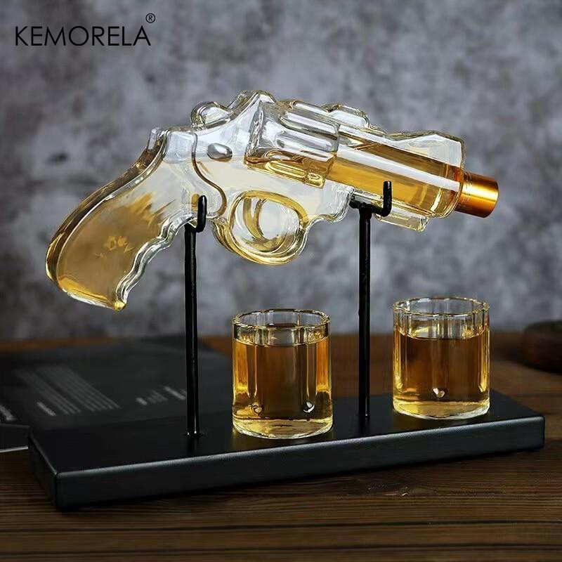 Home Bar Setup - KEMORELA Revolver Glass Decanter Whiskey Glass