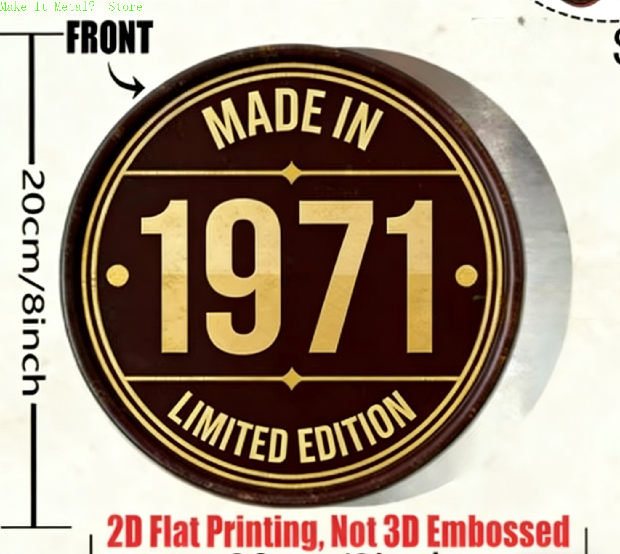 Home Bar Cafe - Made in 1971 20cm/8inch 2D Flat