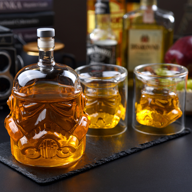 Bitters Bottle Set - Wine Glass Set Storm Trooper Helmet