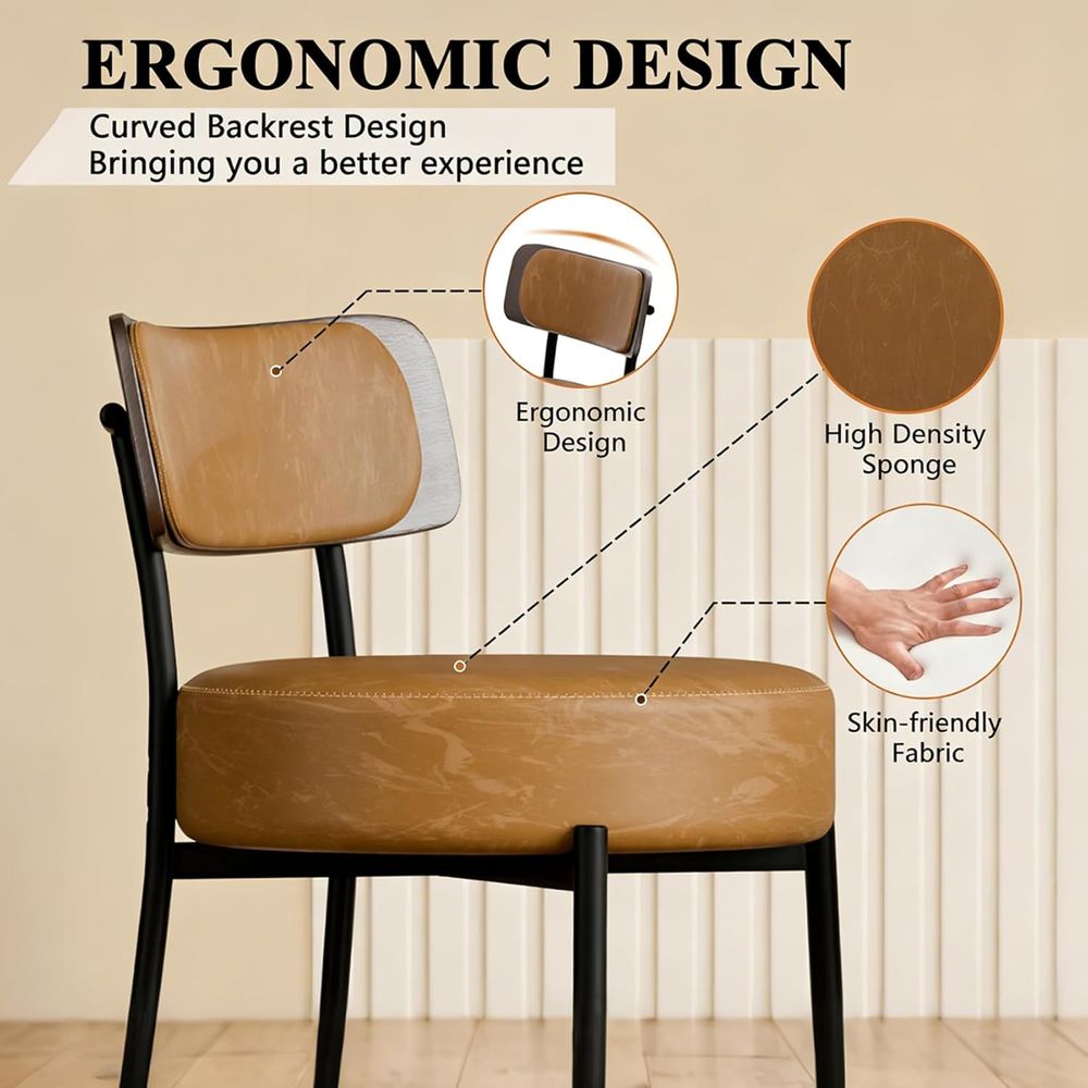 Brown Bar Stools Set o 3, Leat - Home Bar And Counter reseña y precio