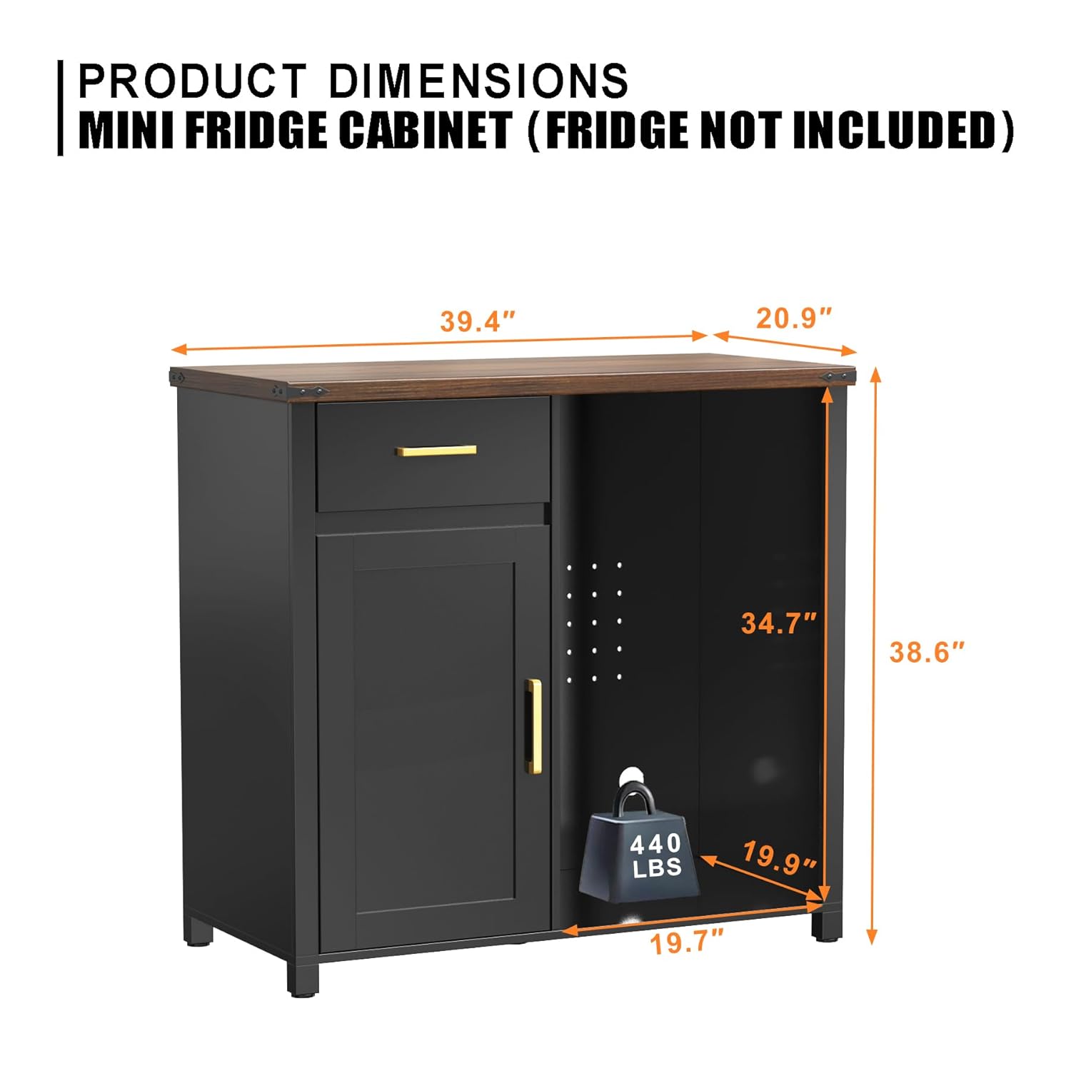 Coffee Bar Cabinet with Mini F - Home Bar And Fridge reseña y precio