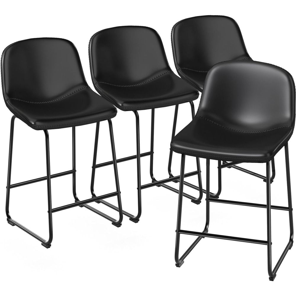 4-Piece Leather Dining Chairs  - Home Bar And Counter reseña y precio