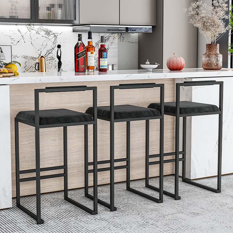 Nordic Velvet Black Bar Chairs - Home Bar Lounge reseña y precio