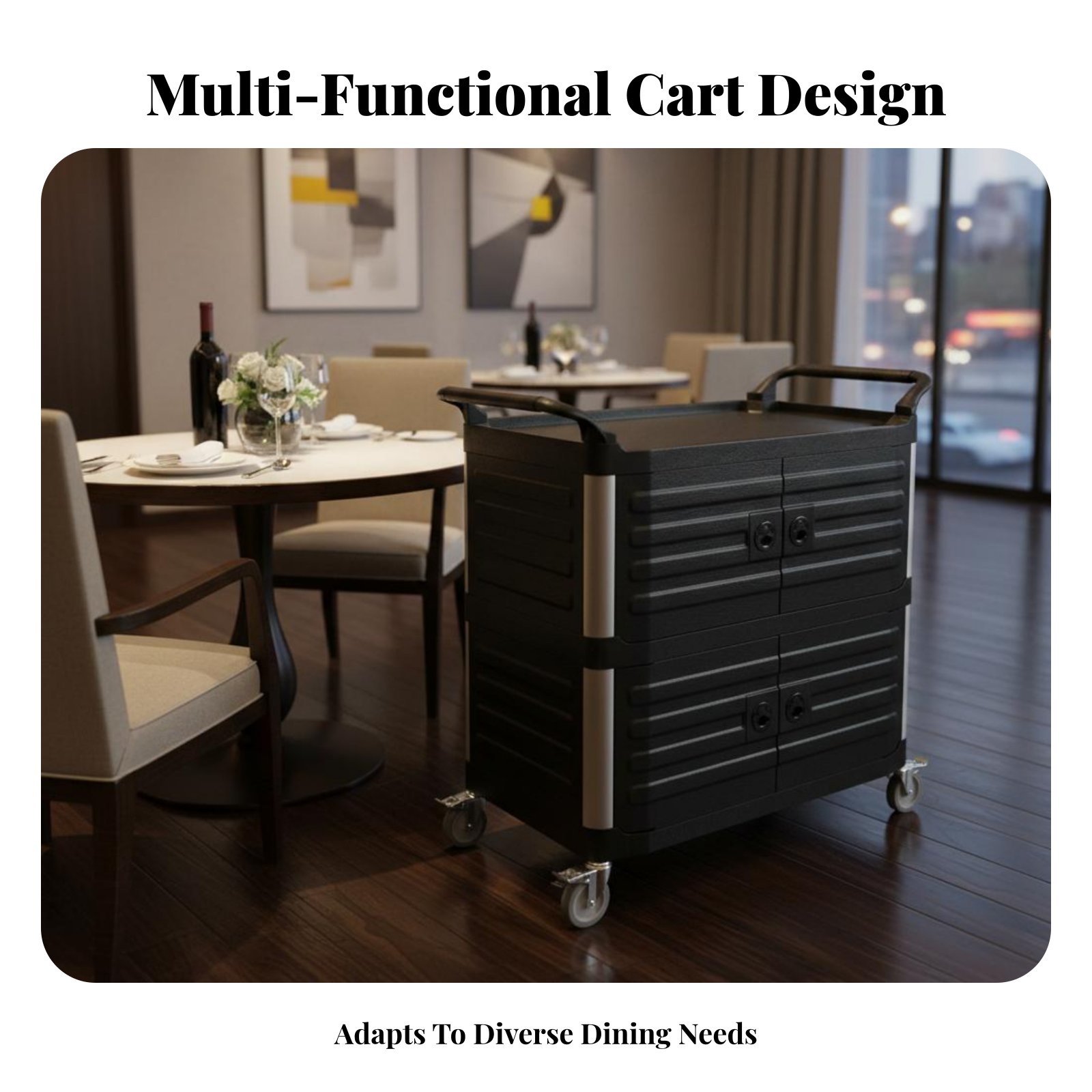3-Tier utility Cart with caste - Home Bar Shelf reseña y precio