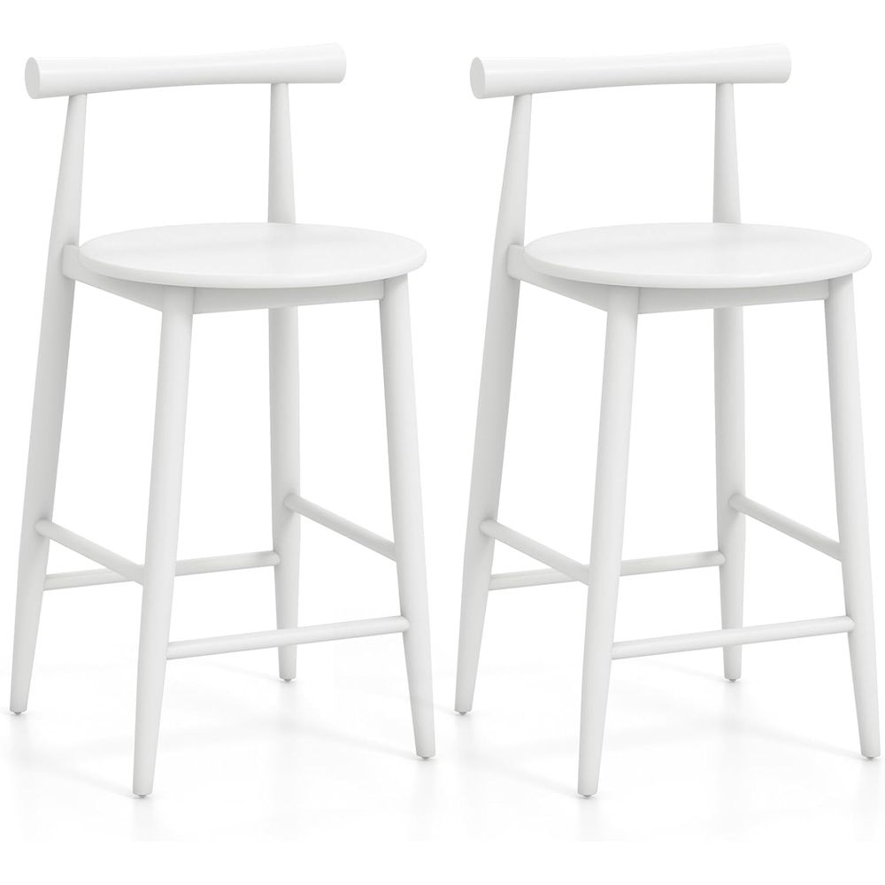 Set of 2 White Wooden Bar Chai - Home Bar And Counter reseña y precio