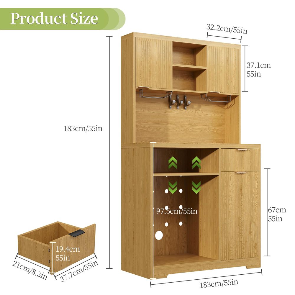 Coffee Bar Cabinet with Mini F - Home Bar And Fridge reseña y precio