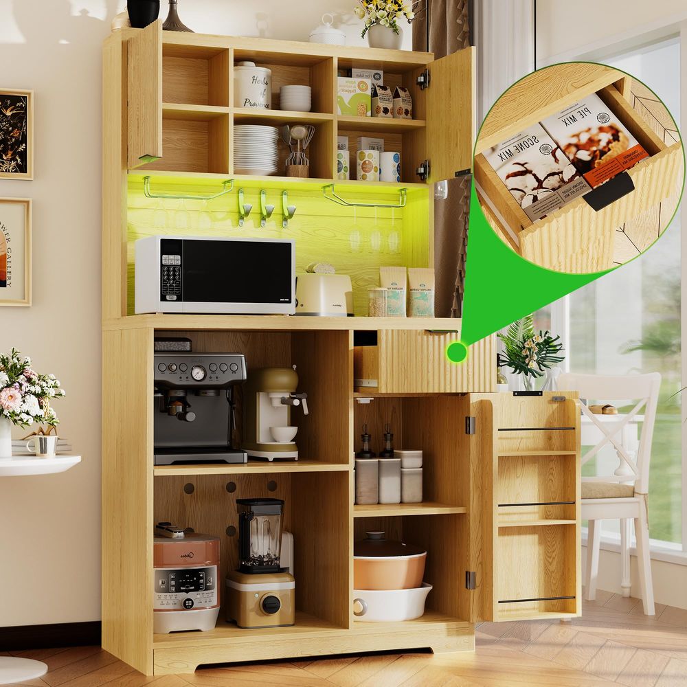 Coffee Bar Cabinet with Mini F - Home Bar And Fridge reseña y precio