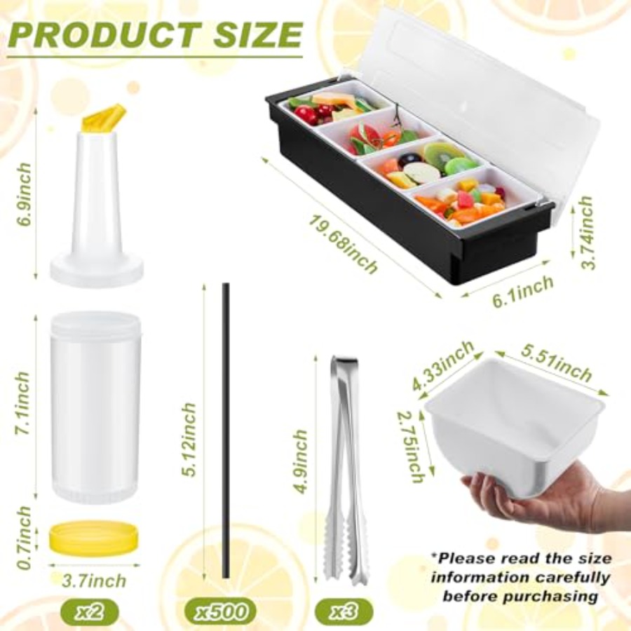 23 Pcs Bartender Supplies Kit  - Garnish Tray Set reseña y precio