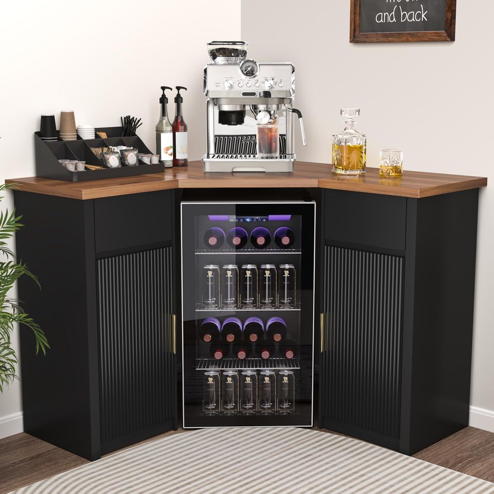 Corner Bar Cabinet with Fridge - Home Bar And Fridge reseña y precio
