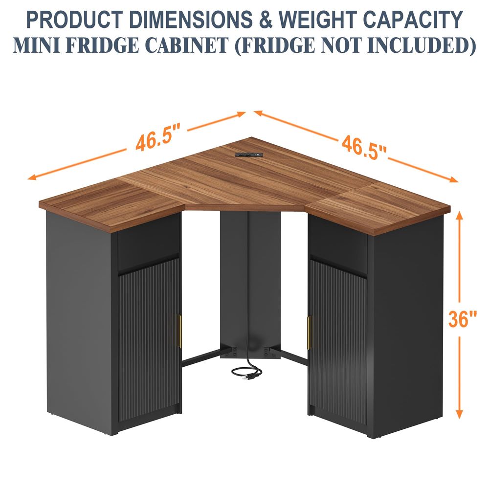 Corner Bar Cabinet with Fridge - Home Bar And Fridge reseña y precio