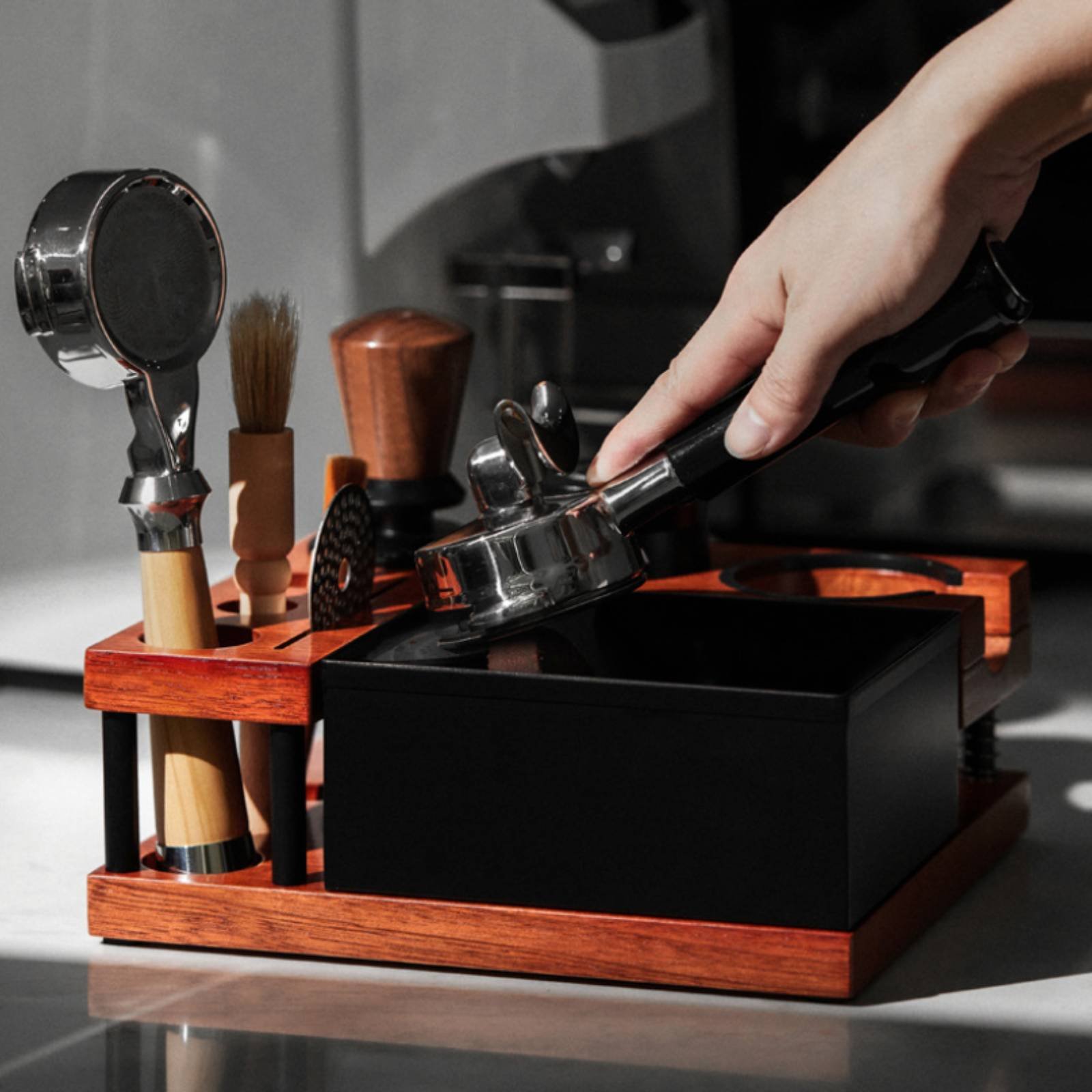 Wood Tamping Station Multi-Fun - Home Barista reseña y precio