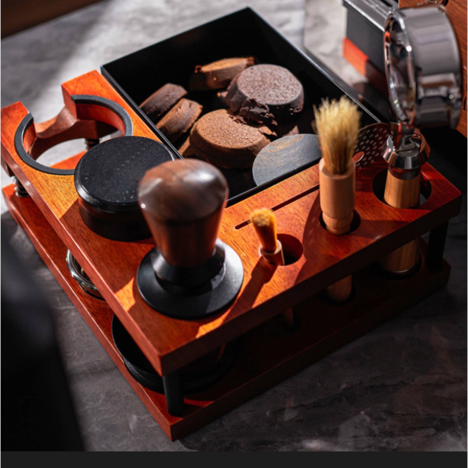 Wood Tamping Station Multi-Fun - Home Barista reseña y precio