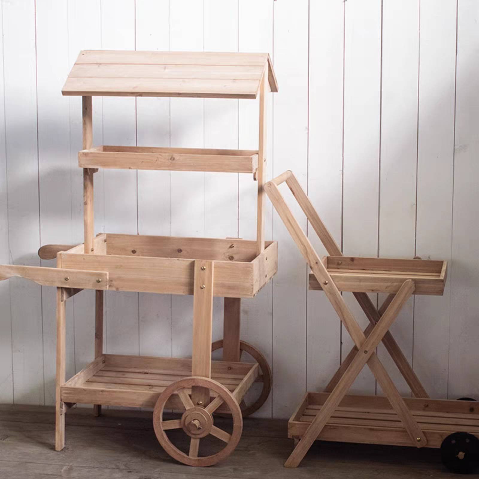 Rustic Display Trolley Wheeled - Home Bar Shelf reseña y precio