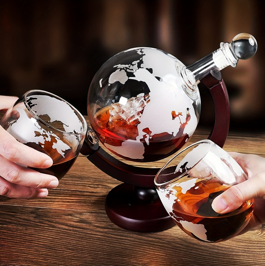 Globe Shaped Whiskey Decanter  - Bitters Bottle Set reseña y precio