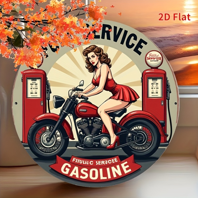 Round Metal Tin Sign Wall Deco - Home Bar Cafe reseña y precio