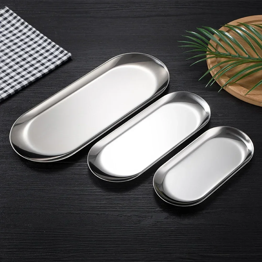 Stainless Steel Tray Oval Tray - Garnish Tray Set reseña y precio