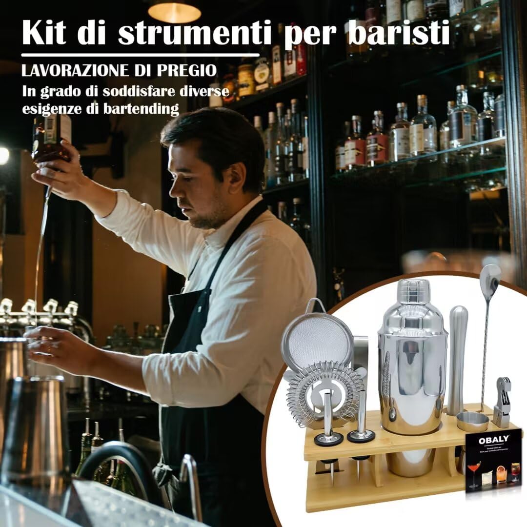 11-Piece Bartender Kit With Co - Home Bar Stand reseña y precio