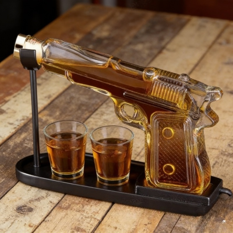 Pistol Shape Whiskey Decanter  - Home Bar Setup reseña y precio