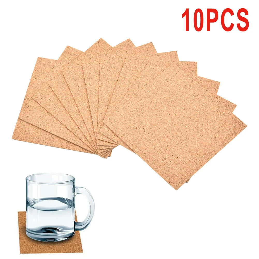 10Pcs Cork Coasters Square Cor - Home Bar Supplies reseña y precio