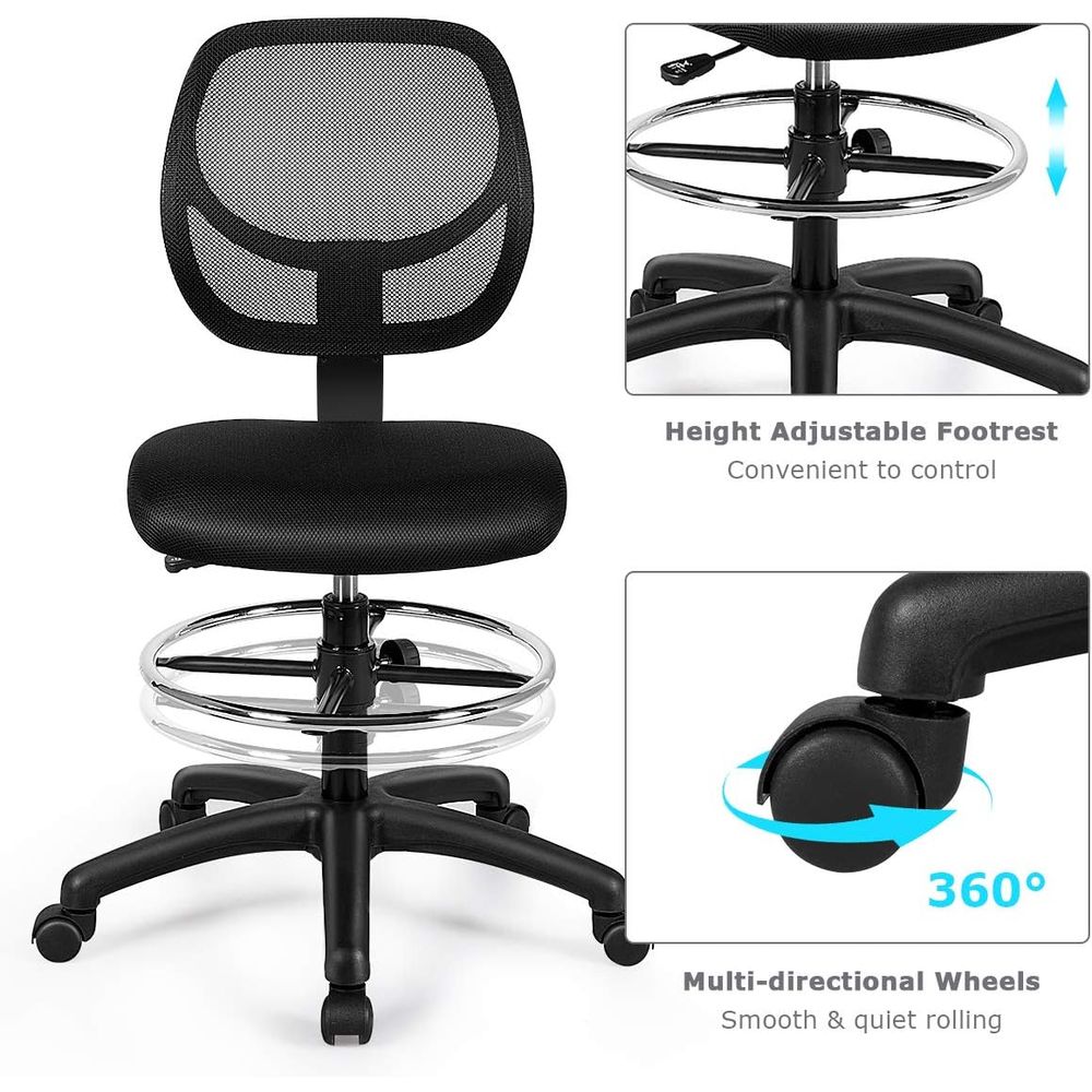 Ergonomic Black Mesh Swivel Of - Home Bar And Kitchen reseña y precio
