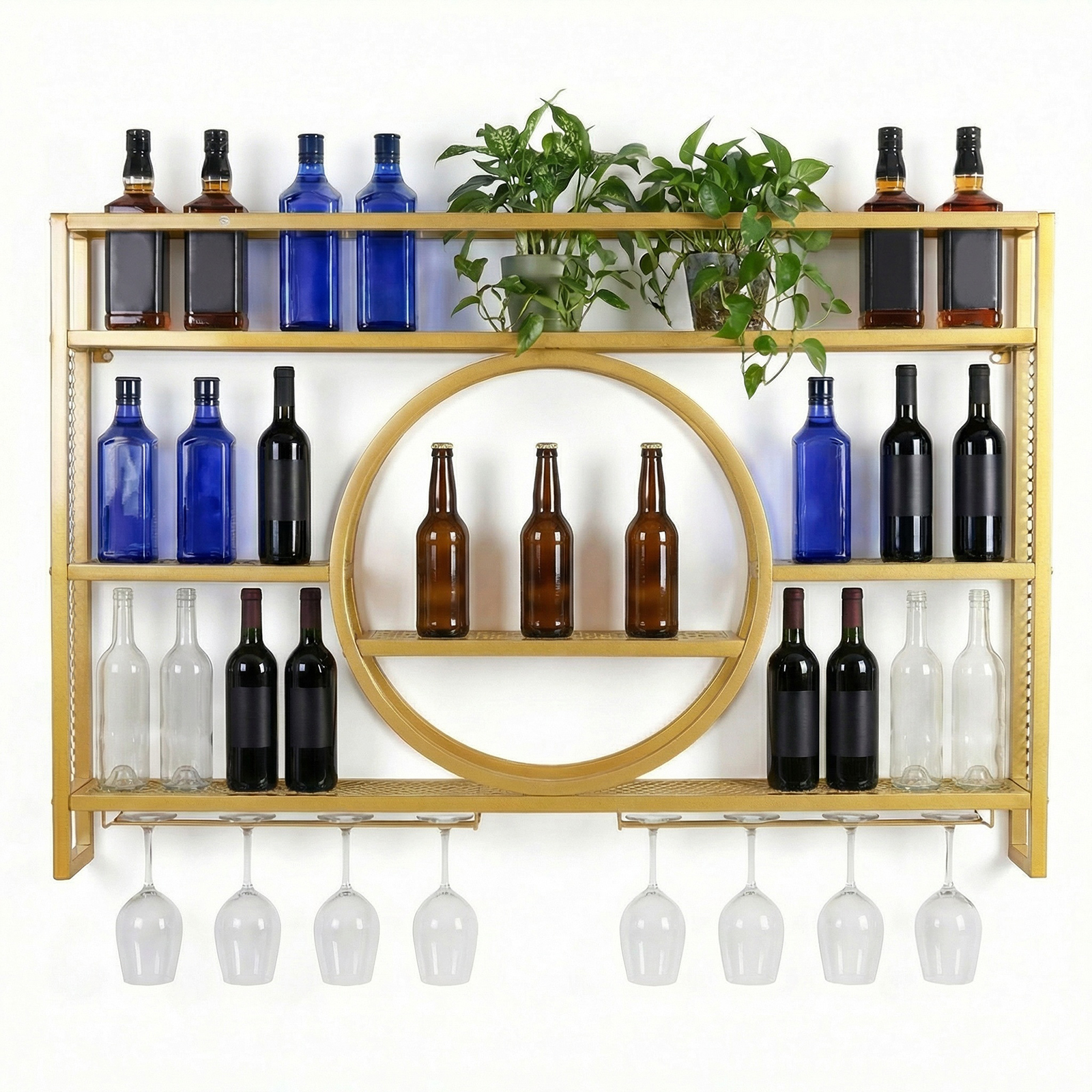Wine Glass Rack Floating Bar S - Home Bar Shelf reseña y precio