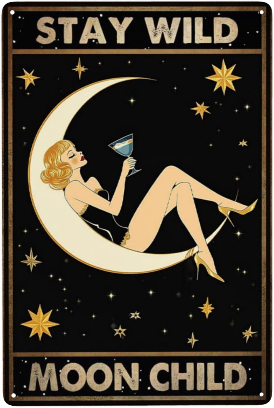 Stay Wild Moon Child Tin Sign  - Home Bar Lounge reseña y precio