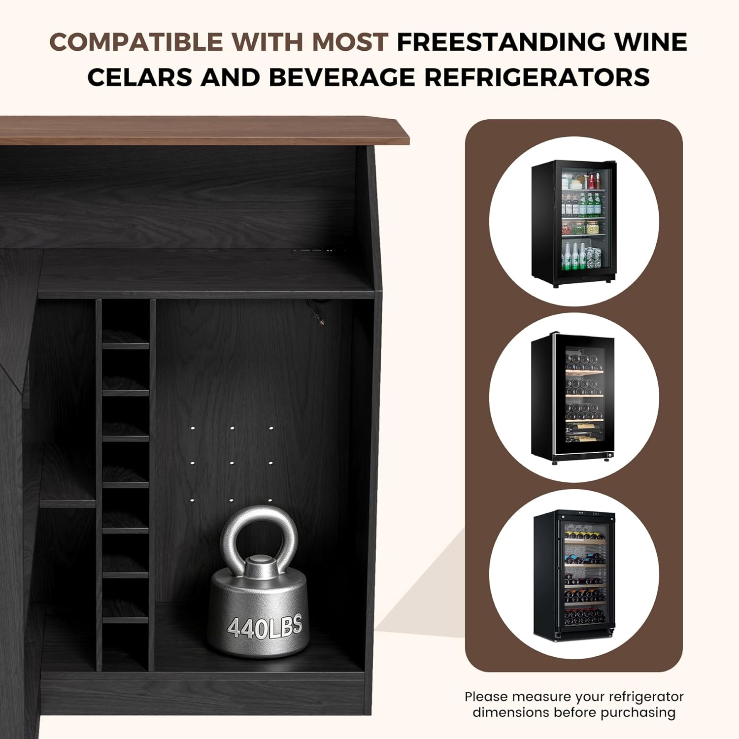 L Shaped Home Bar Unit With Fr - Home Bar And Fridge reseña y precio