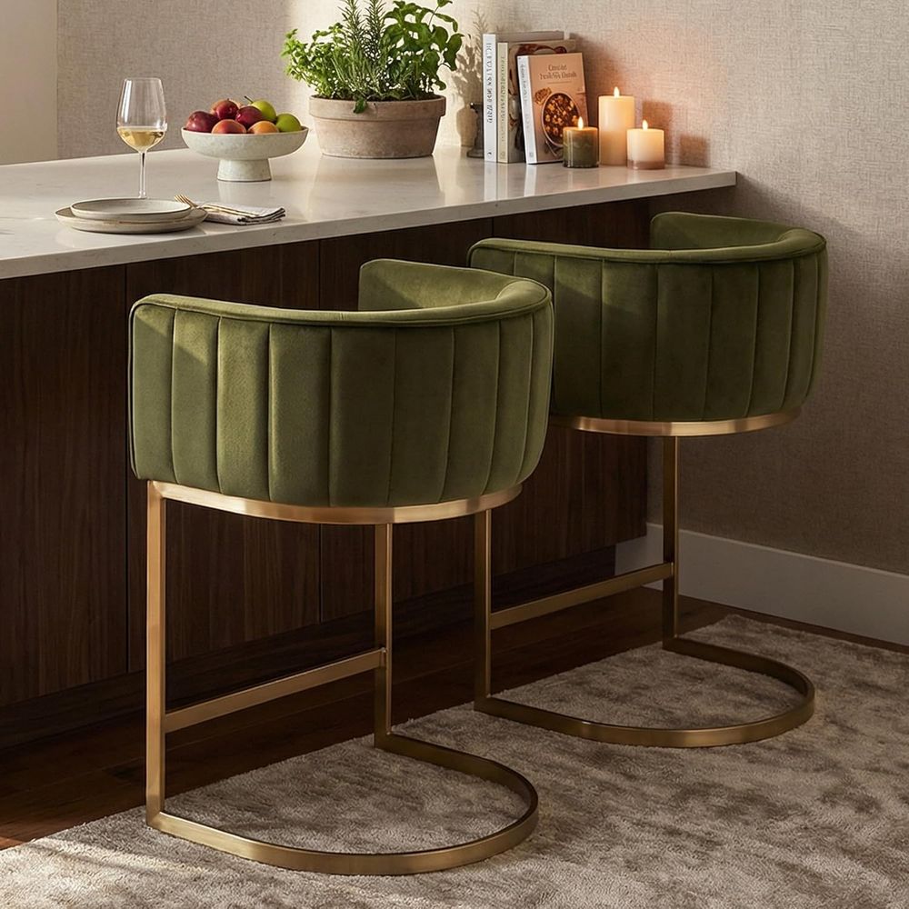 24 Velvet Upholstered Counter  - Home Bar And Counter reseña y precio