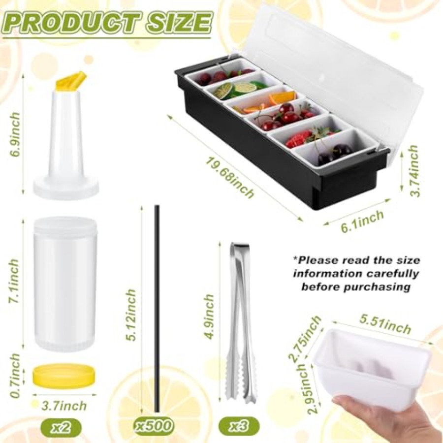 23 Pcs Bartender Supplies Kit  - Garnish Tray Set reseña y precio