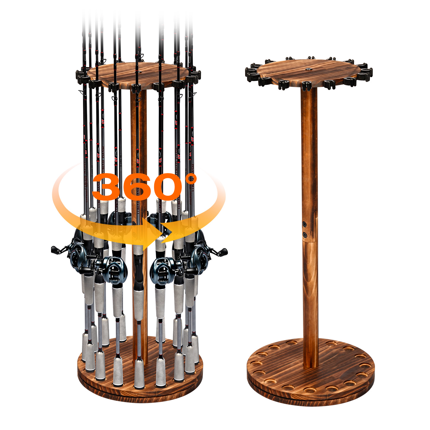 Round Carbonized Wood Fishing  - Home Bar Stand reseña y precio