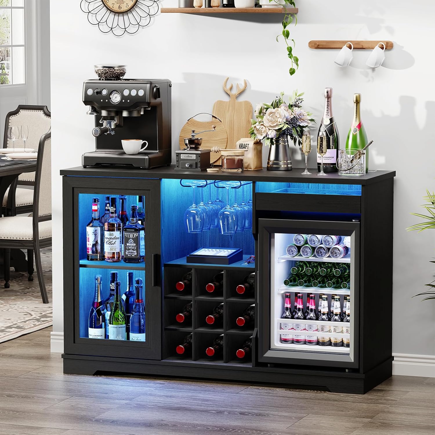 Coffee Bar Cabinet with Fridge - Home Bar And Fridge reseña y precio