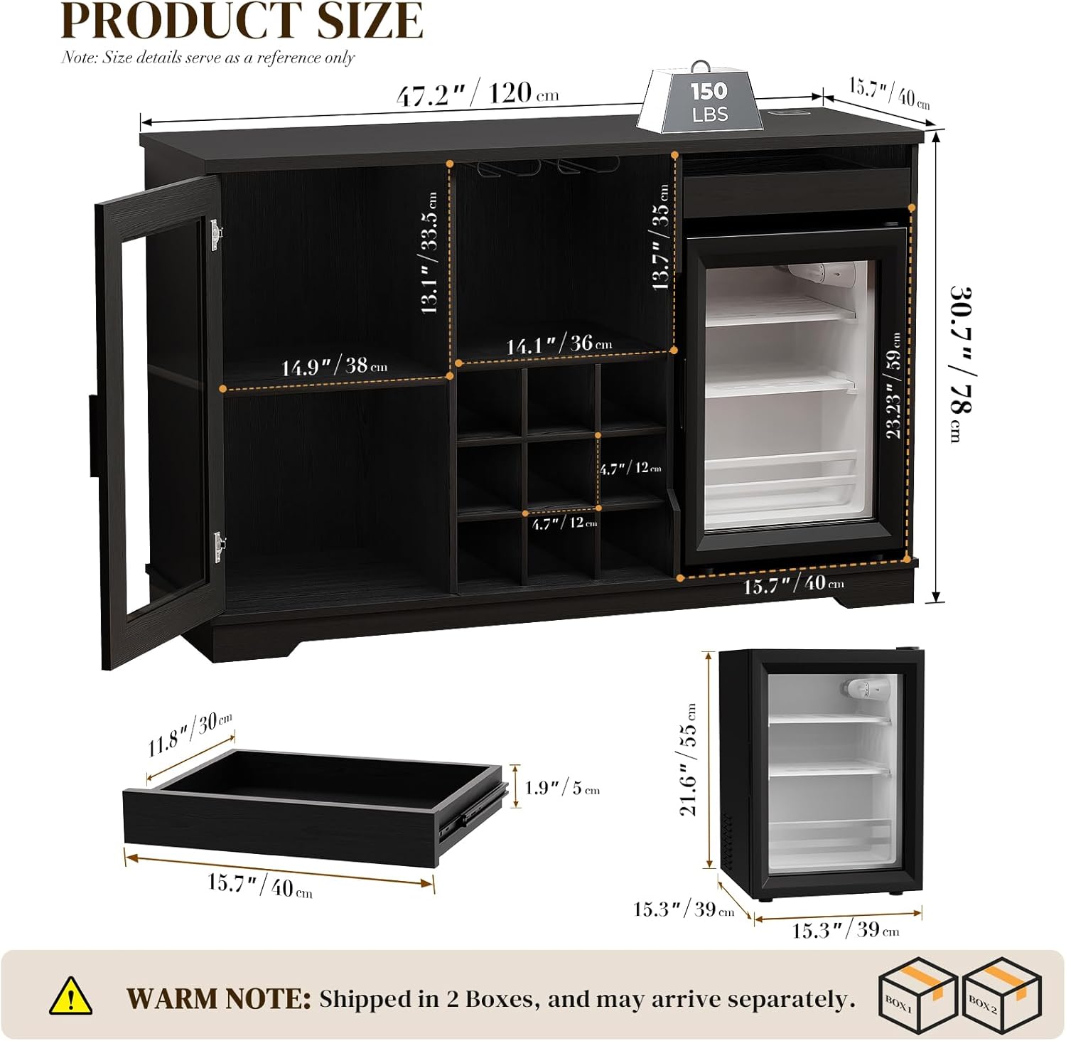 Coffee Bar Cabinet with Fridge - Home Bar And Fridge reseña y precio