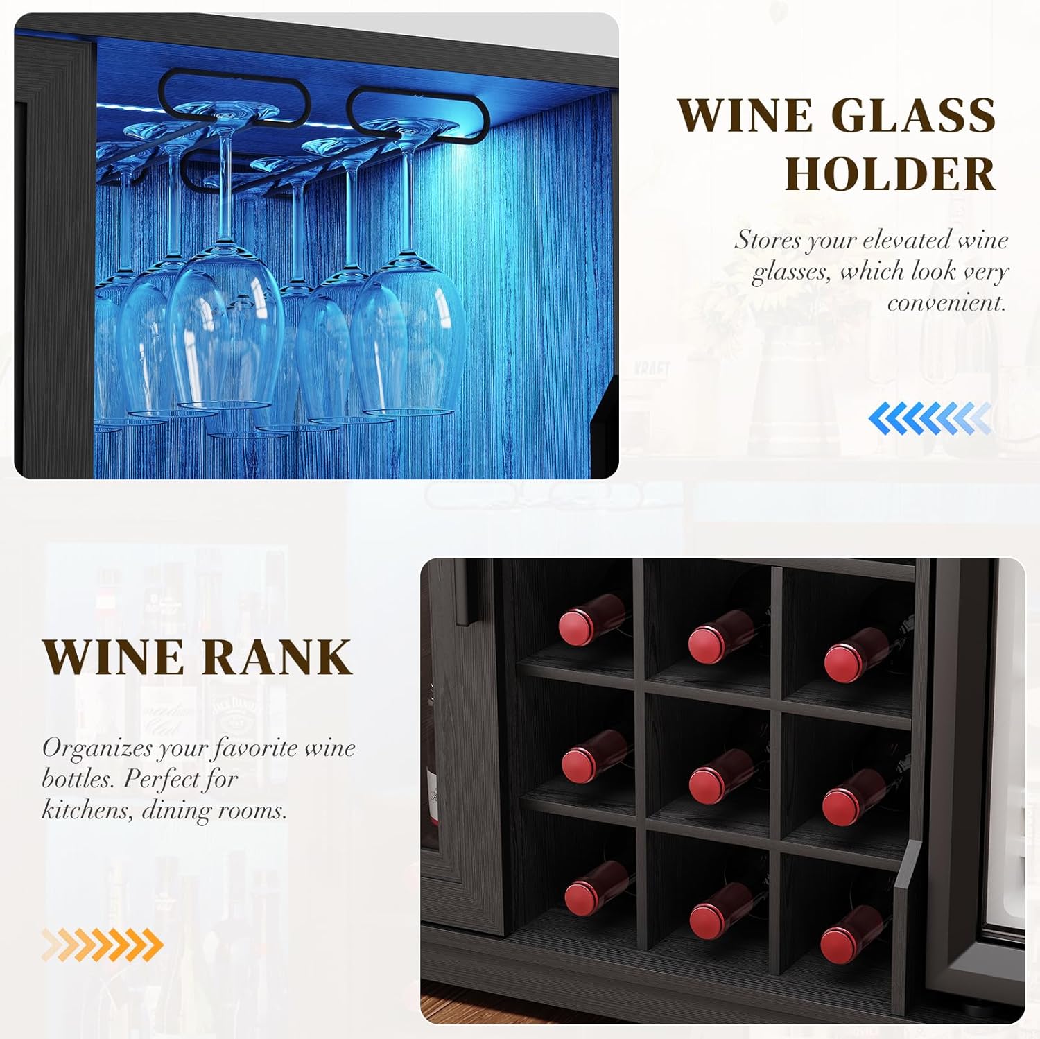 Coffee Bar Cabinet with Fridge - Home Bar And Fridge reseña y precio