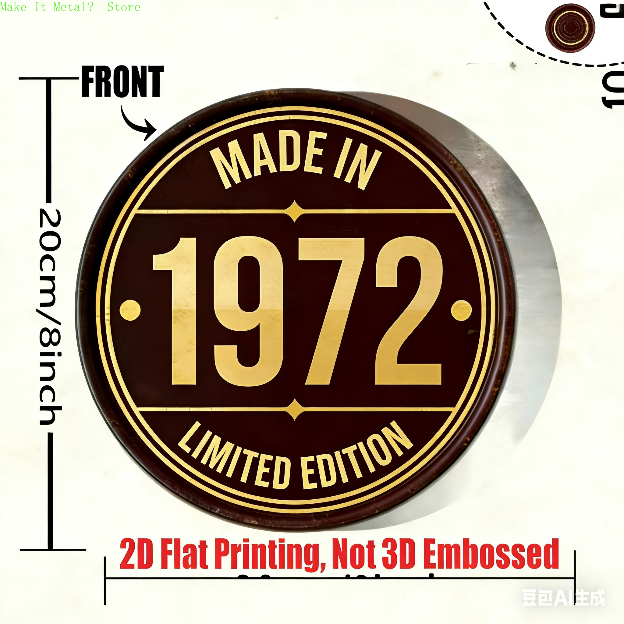 Made in 1971 20cm/8inch 2D Fla - Home Bar Cafe reseña y precio