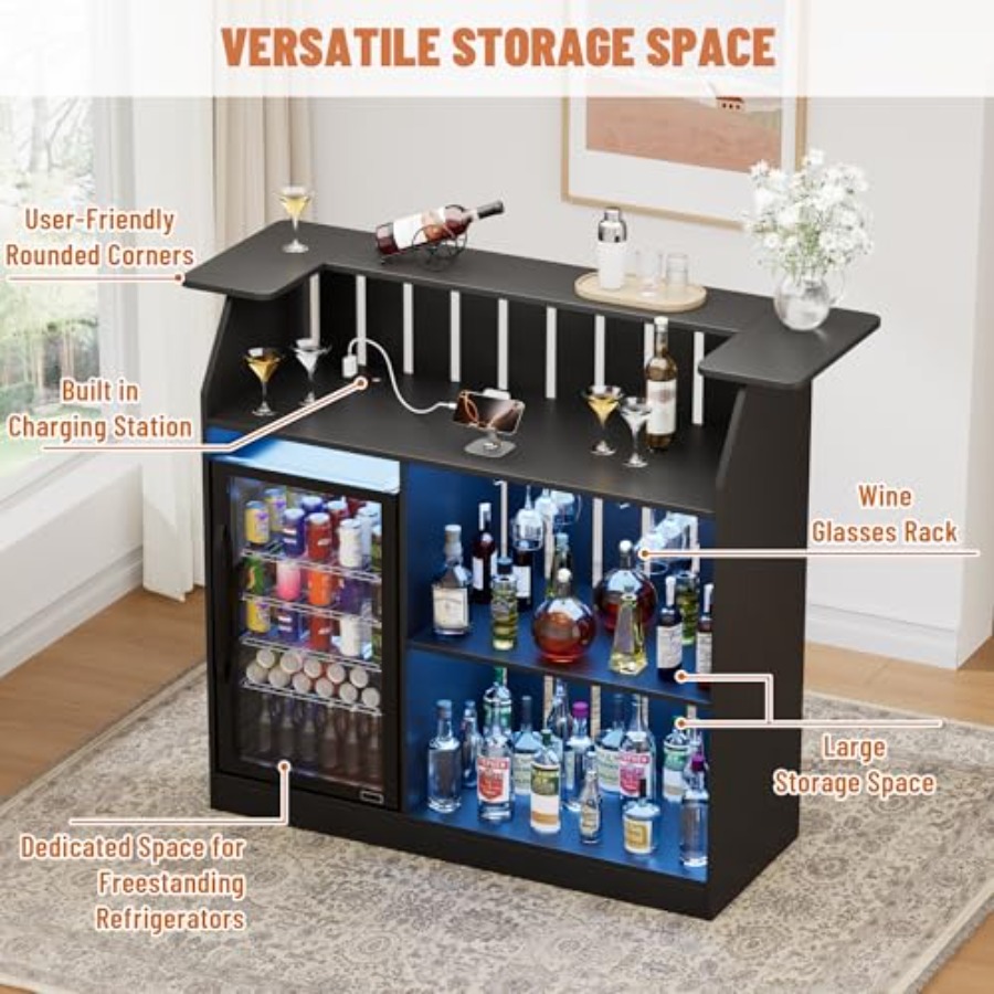 U-Shape Bar Table for home bar - Home Bar And Fridge reseña y precio