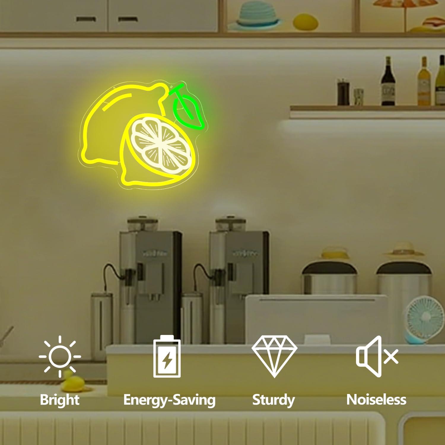 Lemon Neon Sign Dimmable LED L - Home Bar And Kitchen reseña y precio