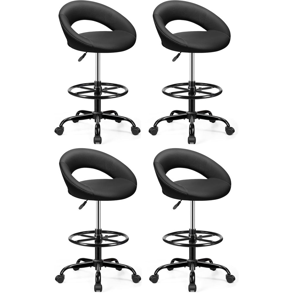 Adjustable Swivel Bar Stools w - Home Bar And Kitchen reseña y precio