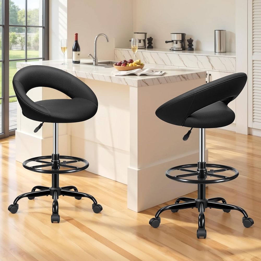 Adjustable Swivel Bar Stools w - Home Bar And Kitchen reseña y precio