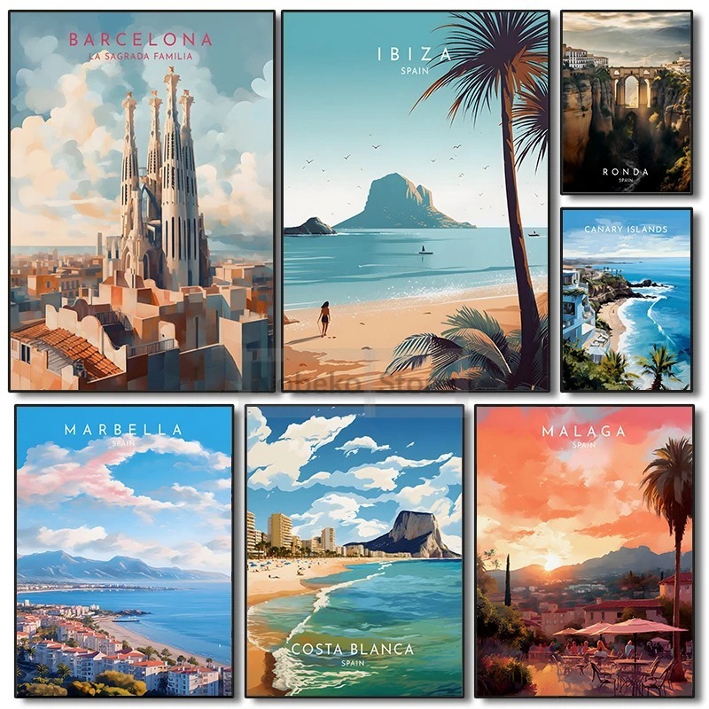 Spain Travel Poster Barcelona  - Home Barcelona reseña y precio