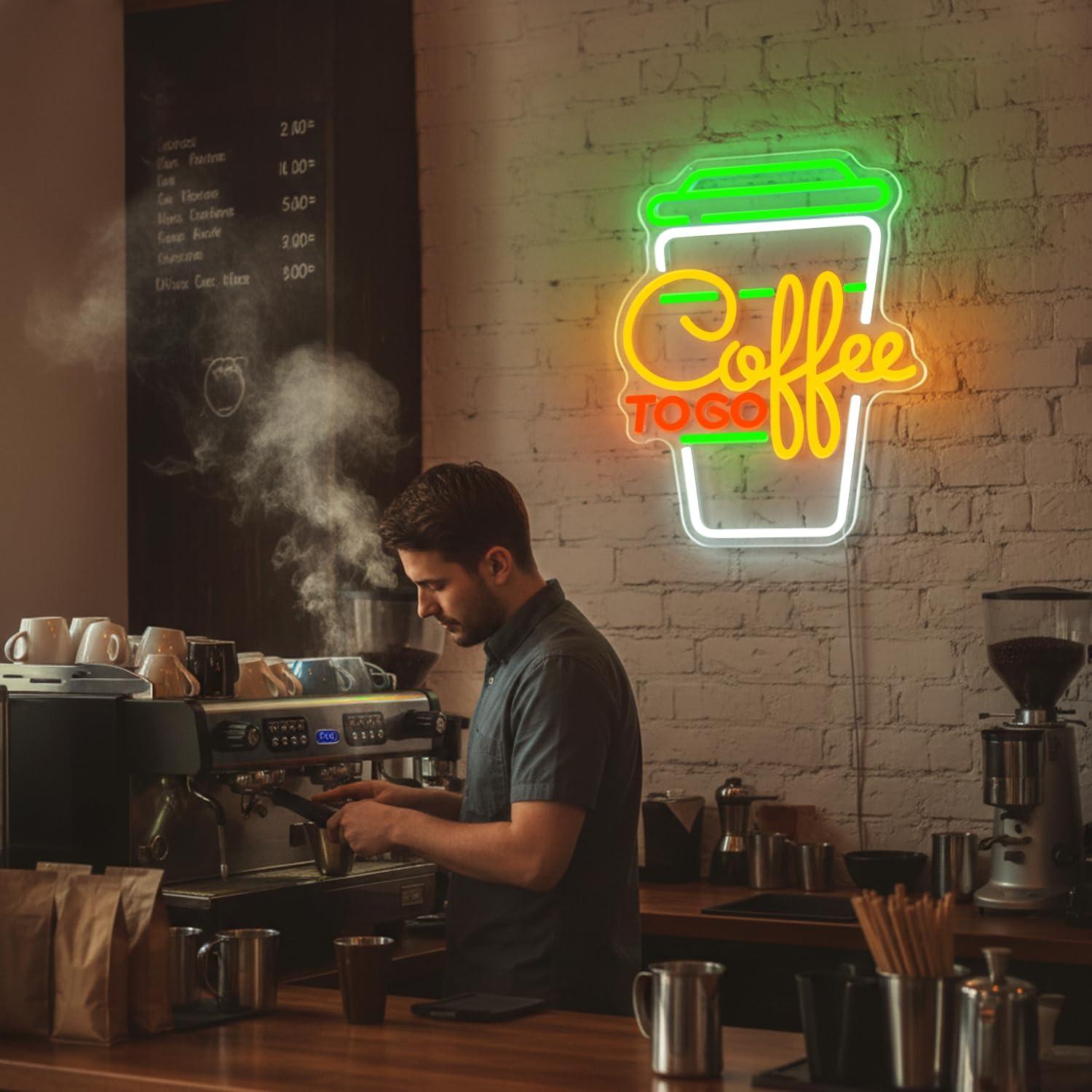Coffee Neon Sign USB Dimmable  - Home Bar And Kitchen reseña y precio