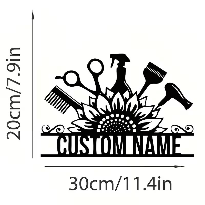 Custom Hair Stylist metal Name - Home Barbershop reseña y precio