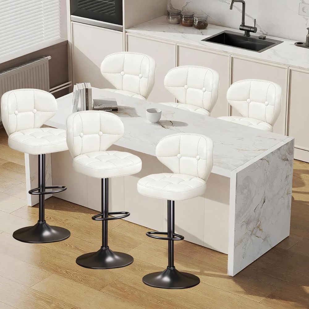 Bar Stools Set o 6, Adjustable - Home Bar And Counter reseña y precio