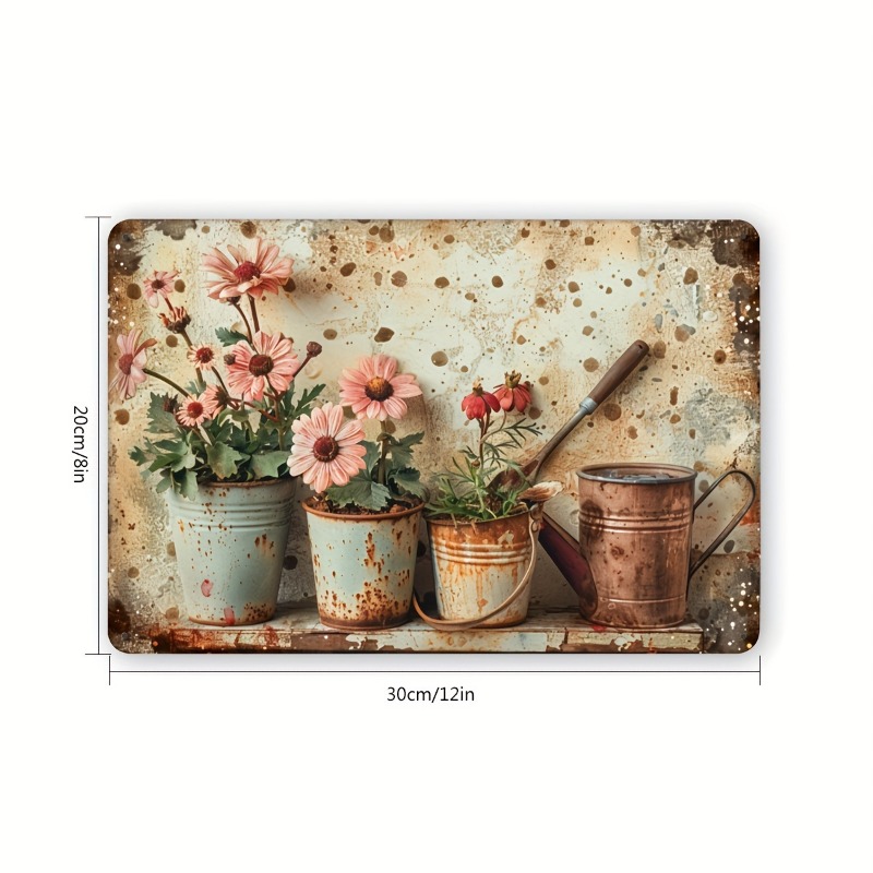 Vintage Floral Metal Tin Sign  - Home Bar Cafe reseña y precio