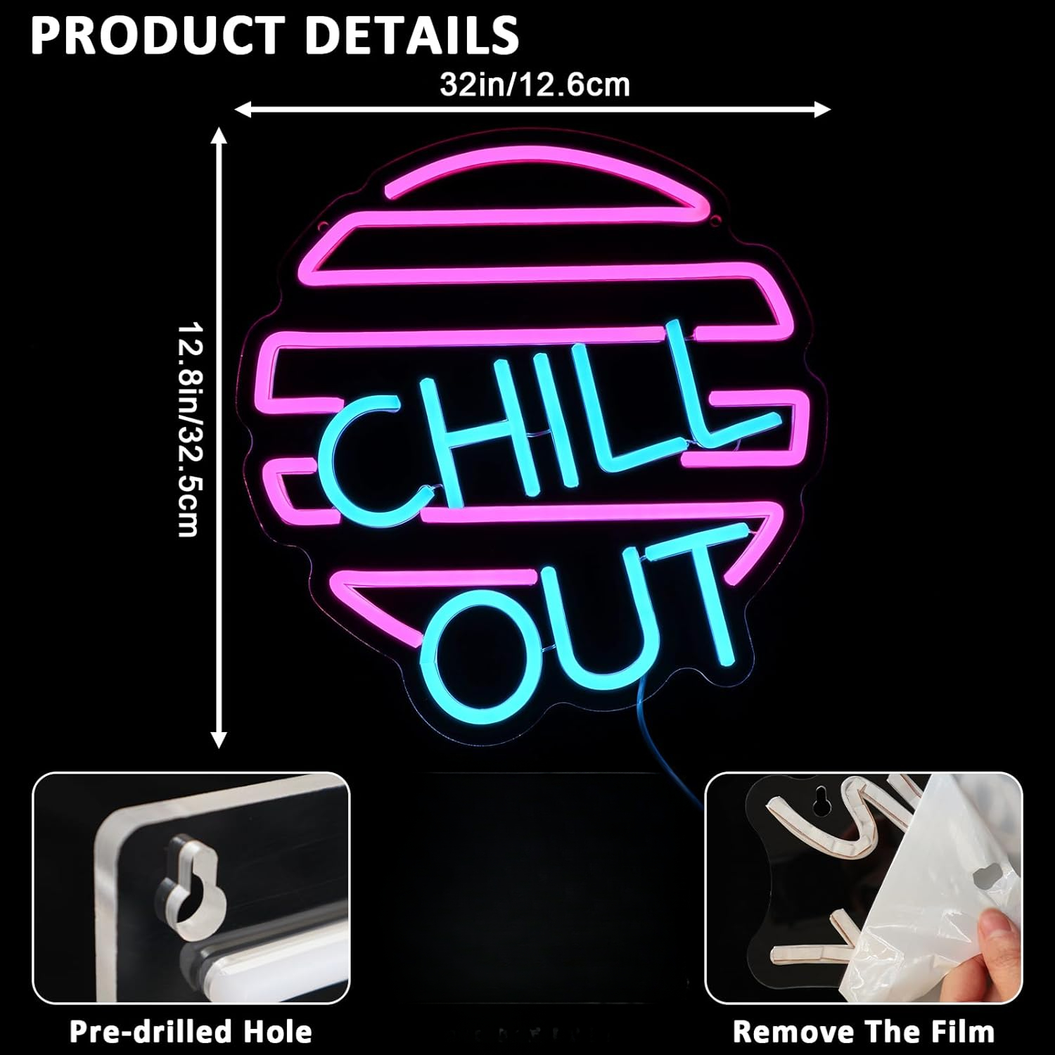 Chill Out Neon Sign for Wall D - Home Bar Lounge reseña y precio