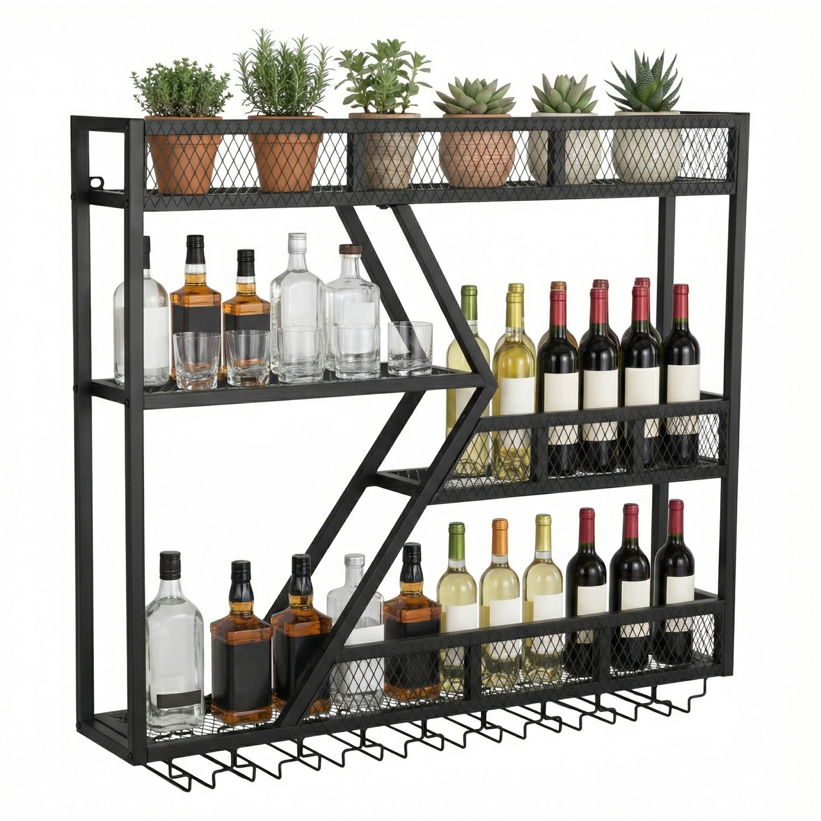 39in 3-Tiers Liquor Bottle Dis - Home Bar Shelf reseña y precio