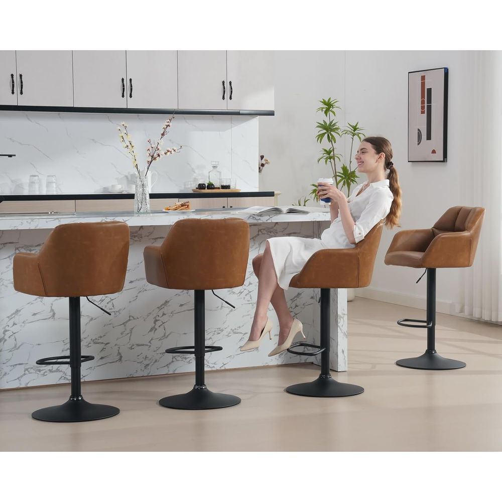 Set of 4 Adjustable Swivel Bar - Home Bar And Counter reseña y precio