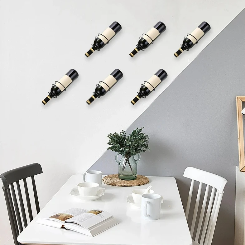 Pack Of 6 Wall Mounted Wine Ra - Home Bar Stand reseña y precio
