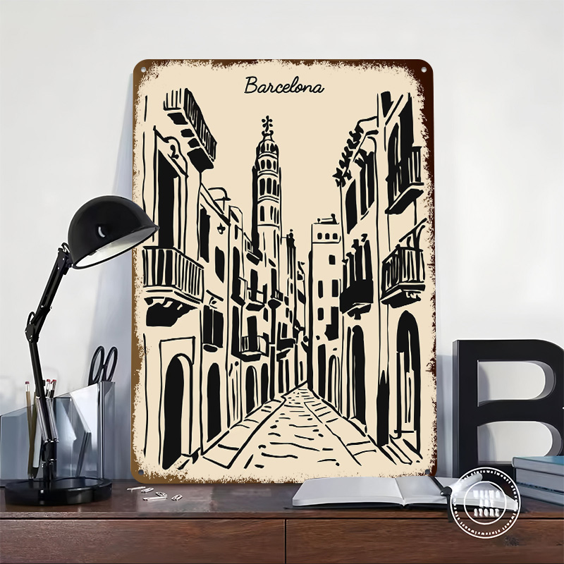 Barcelona Street Metal Poster  - Home Barcelona reseña y precio