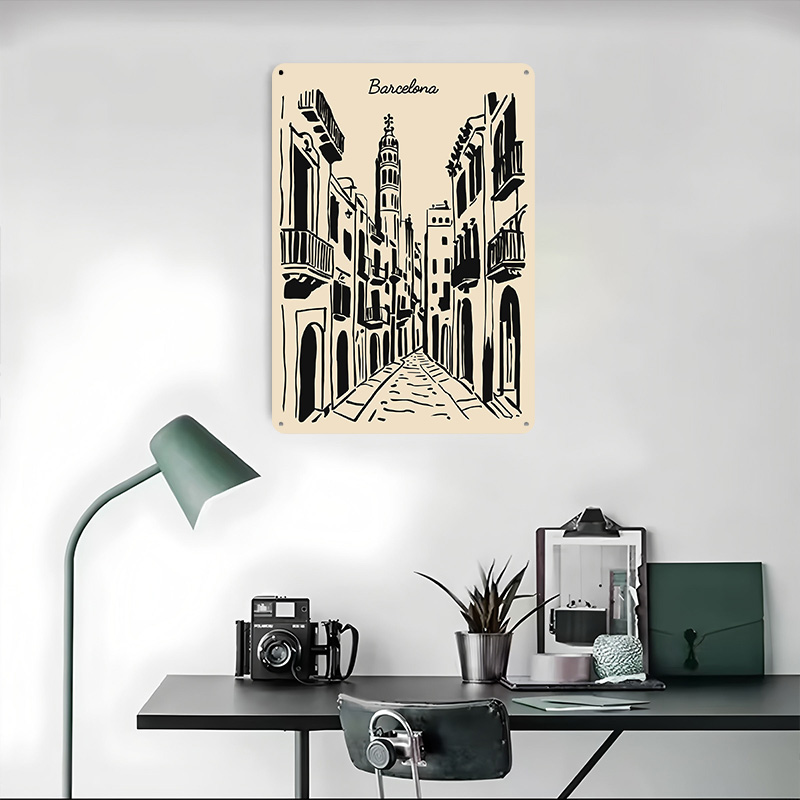 Barcelona Street Metal Poster  - Home Barcelona reseña y precio